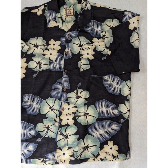 Tommy Bahama Men’s Floral Silk Camp Shirt Size L Black - Picture 4 of 5